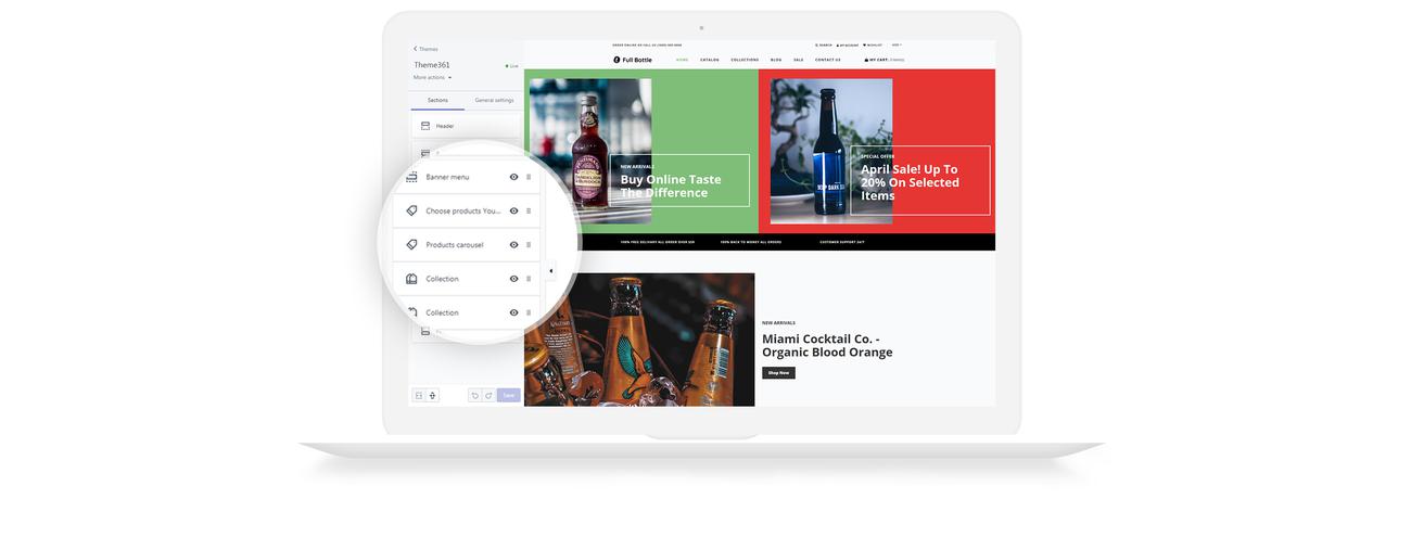 магазин напитков clean shopify theme