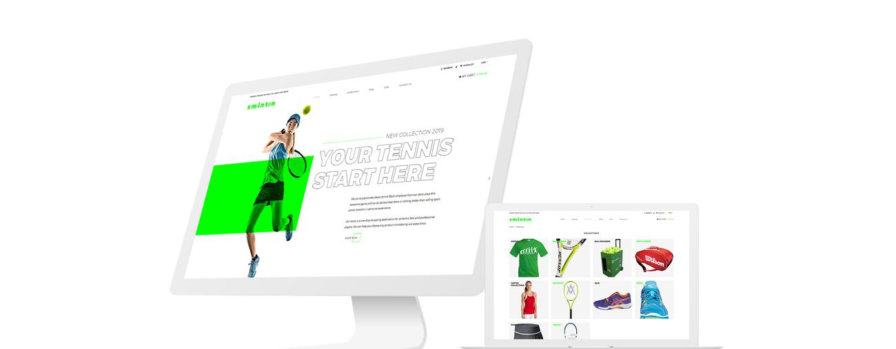tennis store clean shopify тема