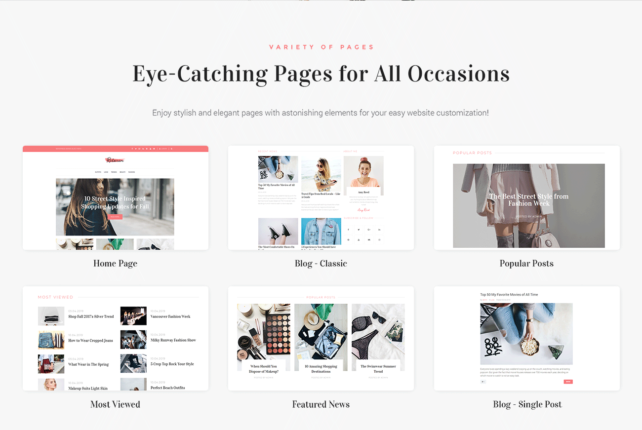 женский блог многоцелевая классическая тема wordpress elementor