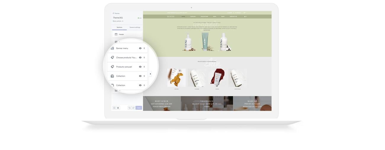 магазин косметики ecommerce modern shopify theme