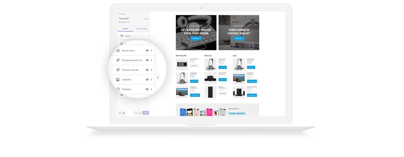 магазин электроники clean shopify тема