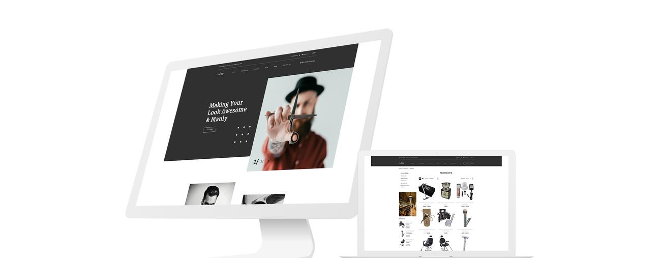 парикмахерская многостраничная современная тема shopify