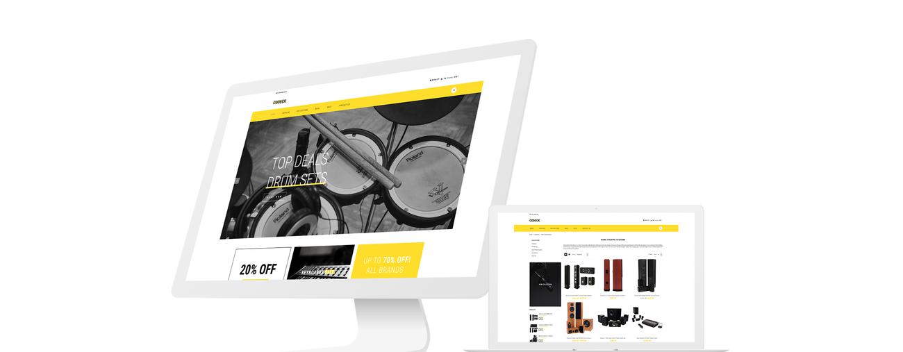 аудио магазин электронная коммерция современная тема shopify