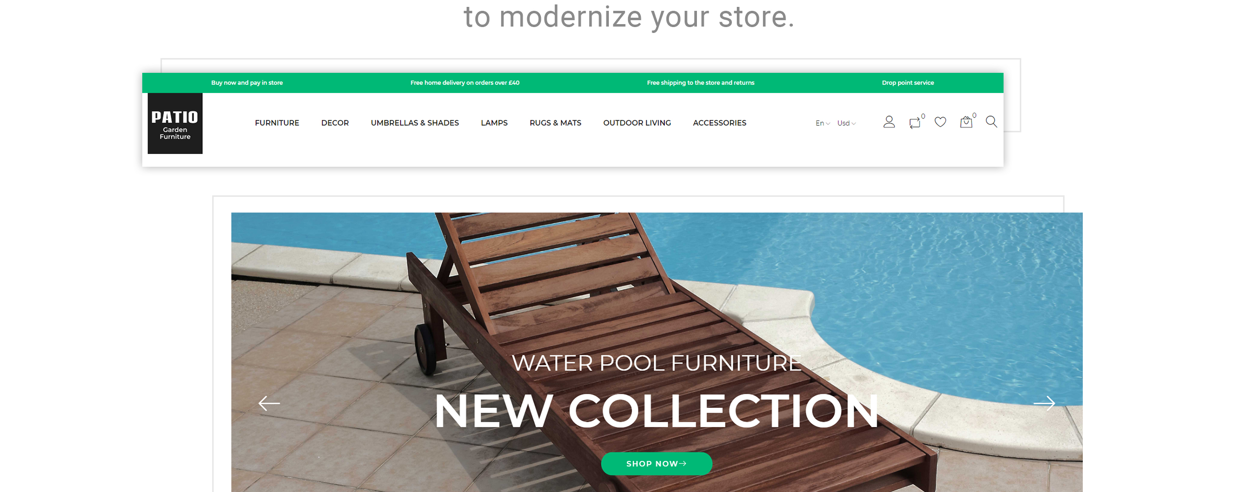 садовая мебель магазин электронной коммерции bootstrap clean prestashop тема