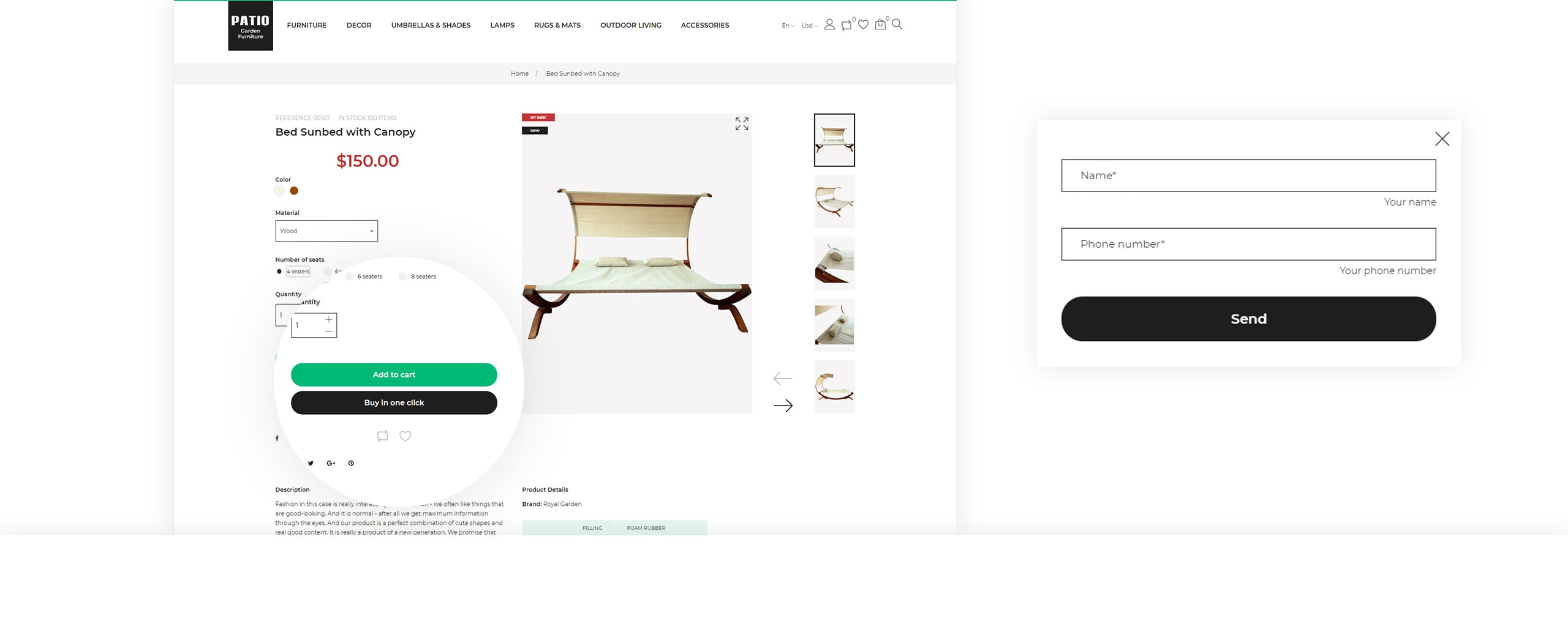 садовая мебель магазин электронной коммерции bootstrap clean prestashop тема