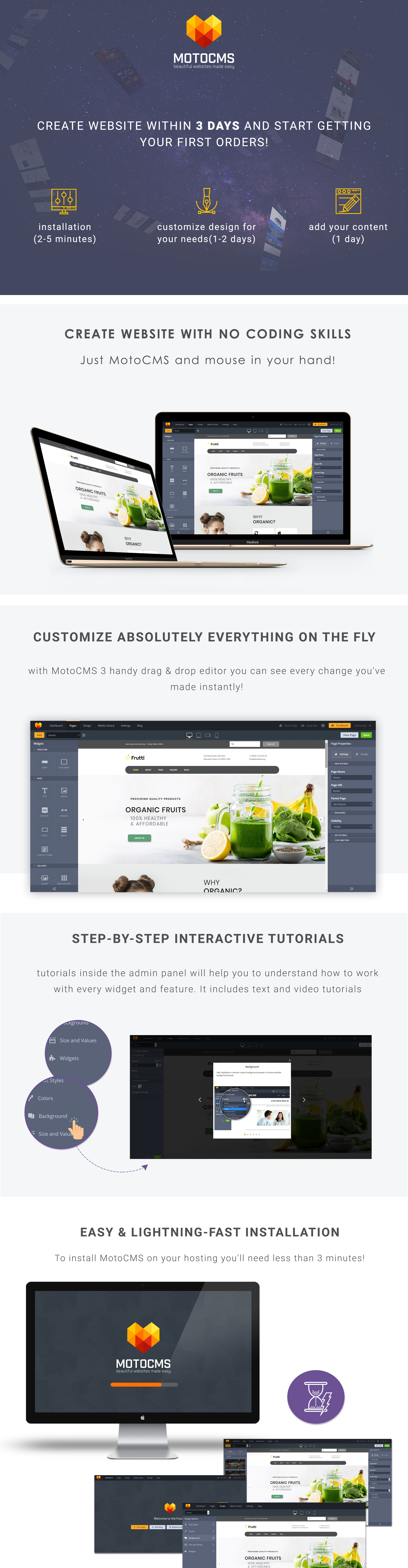 шаблон organic food farm moto cms 3