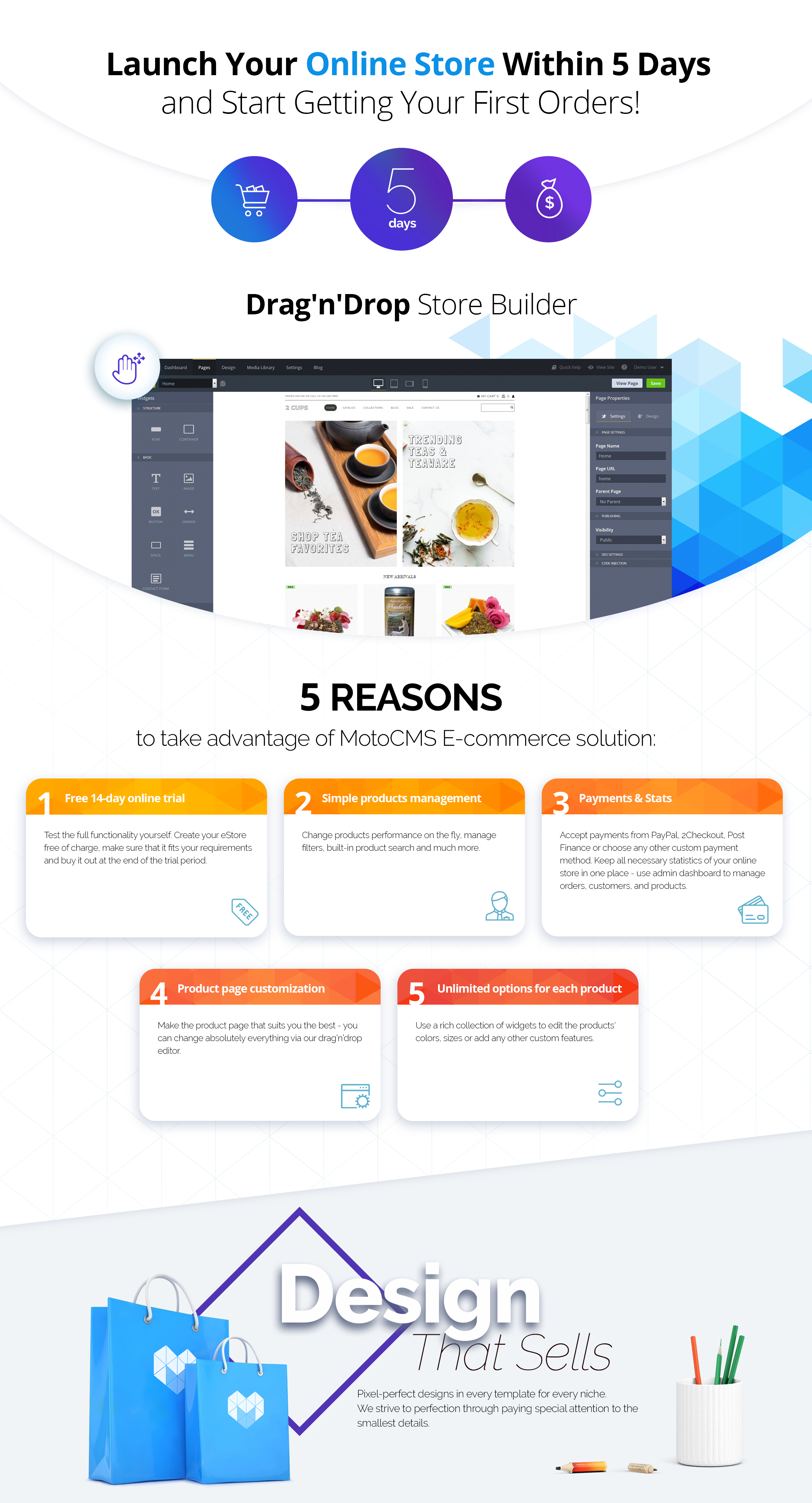 шаблон электронной коммерции tea store motocms