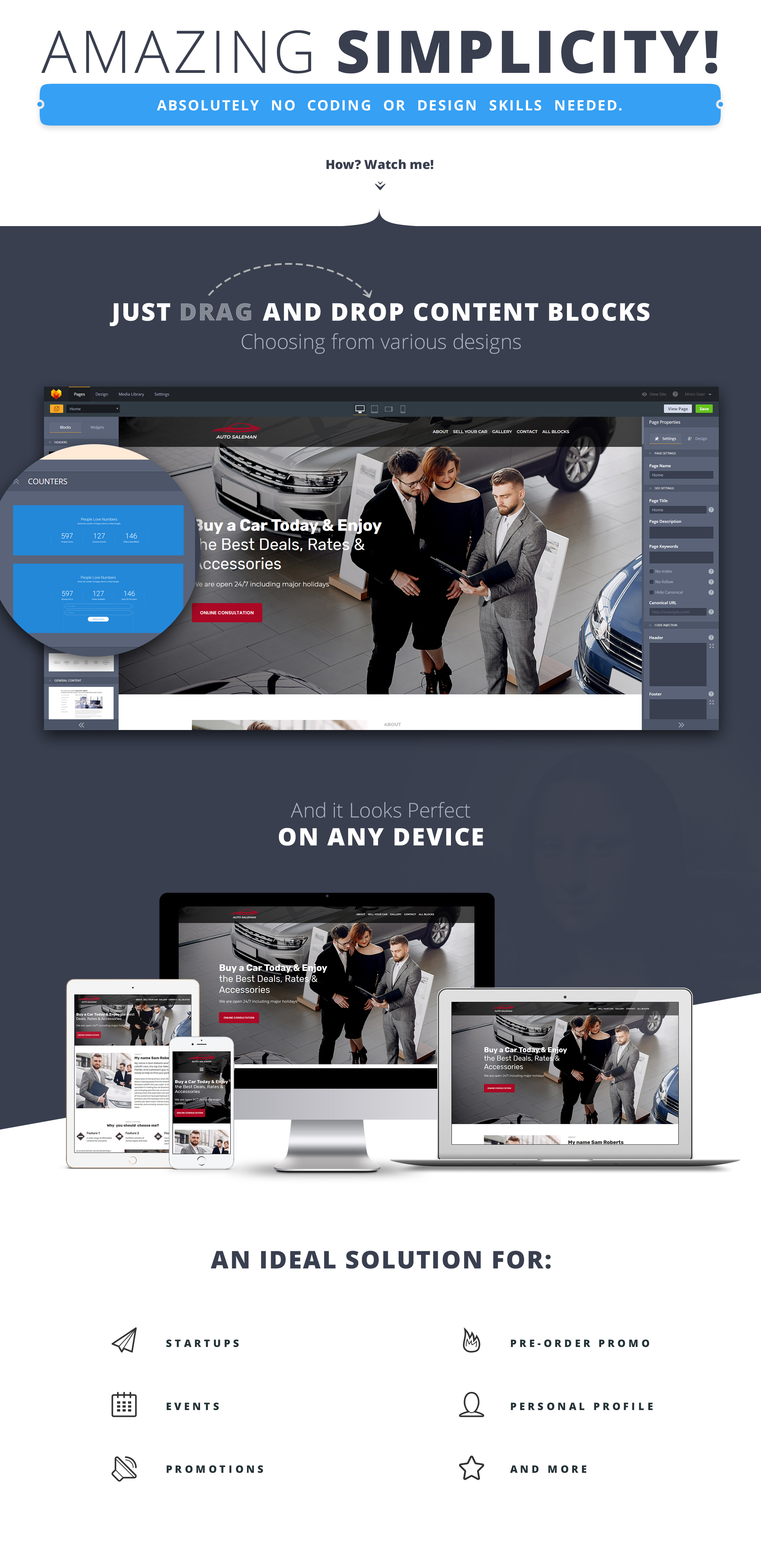 шаблон целевой страницы auto saleman