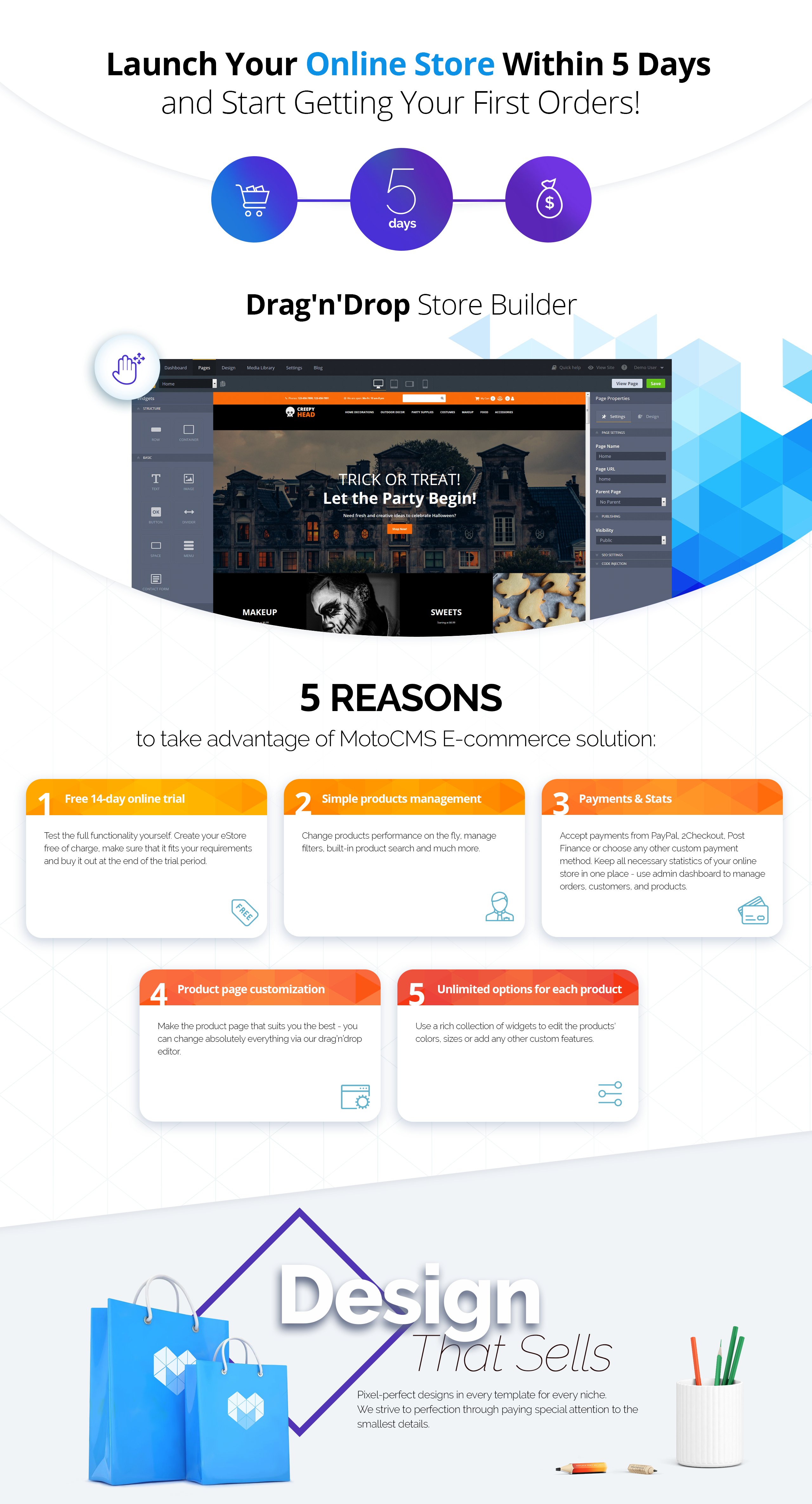 шаблон электронной коммерции halloween store motocms