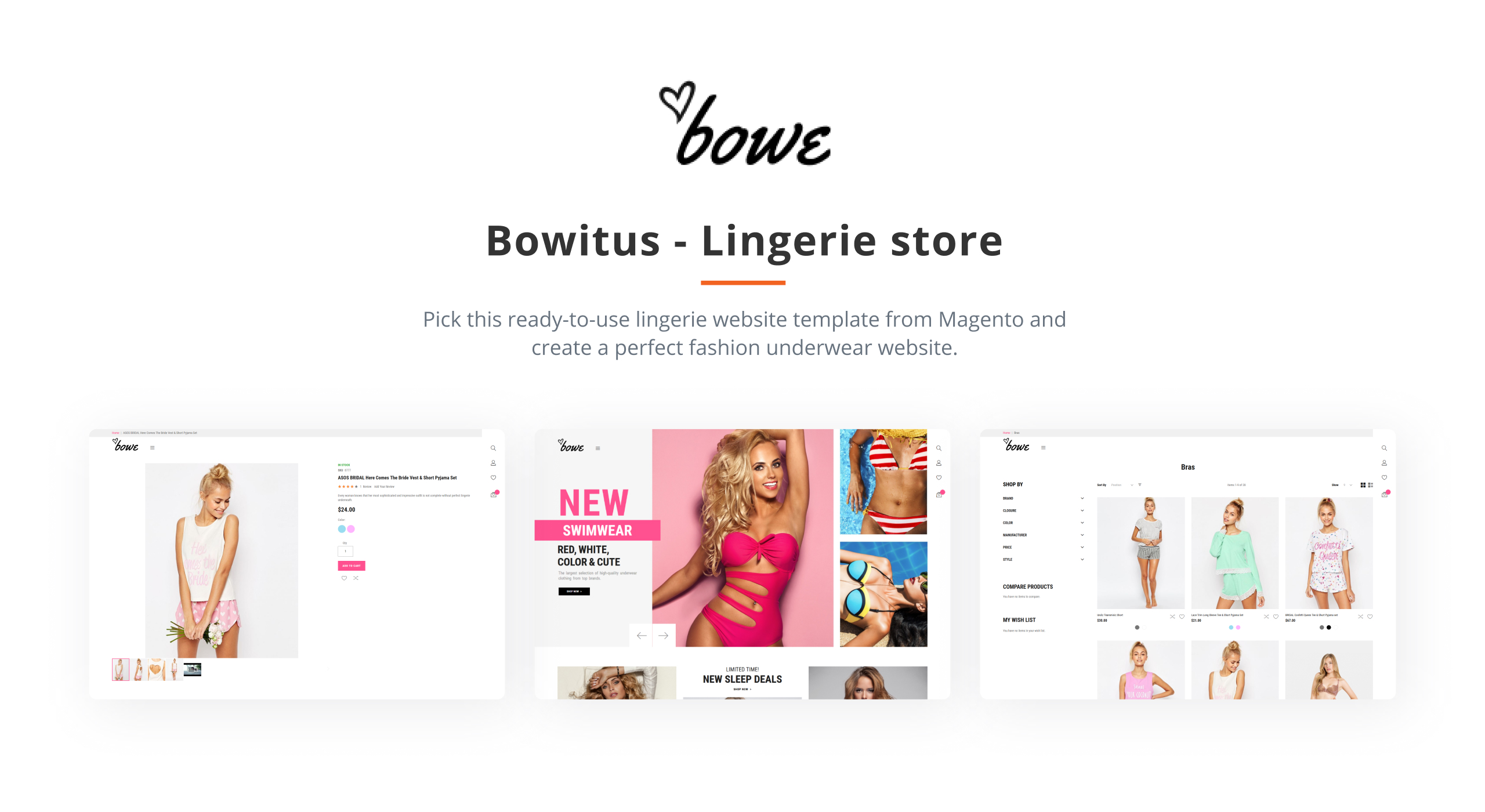 сайт магазина нижнего белья magento theme