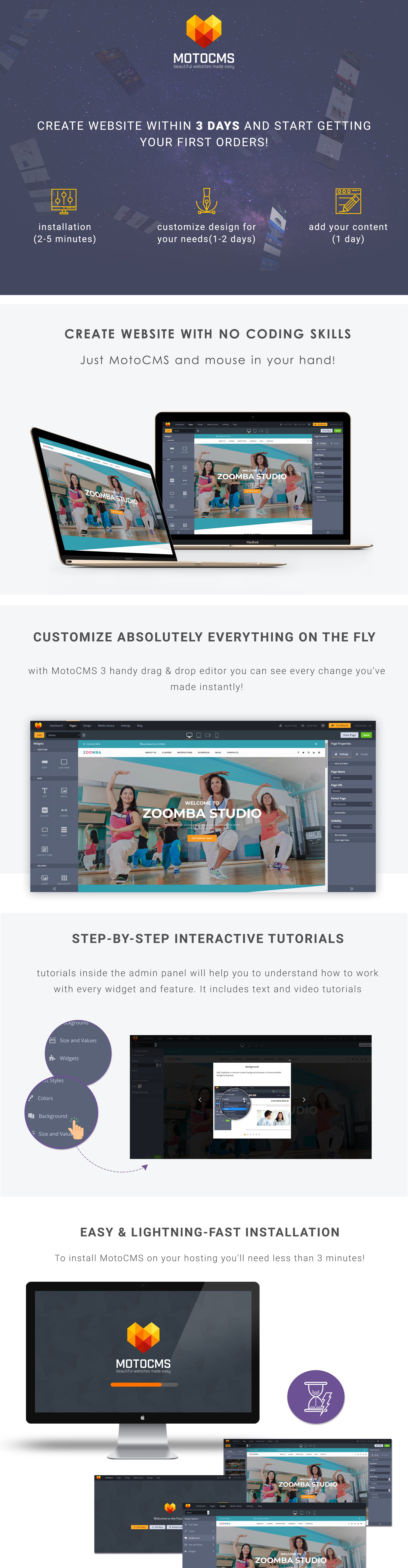 zoomba dance studio moto cms 3 шаблон