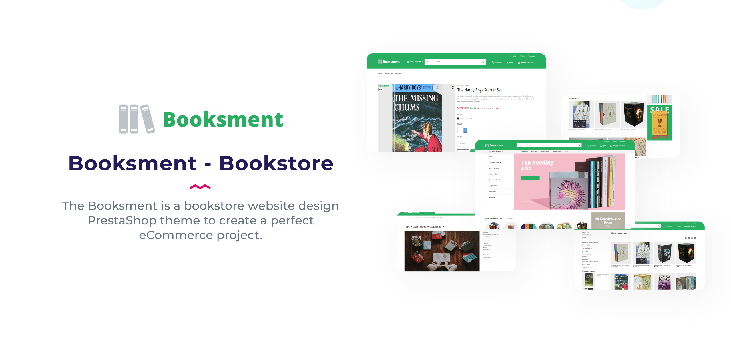 онлайн книжный магазин дизайн prestashop тема