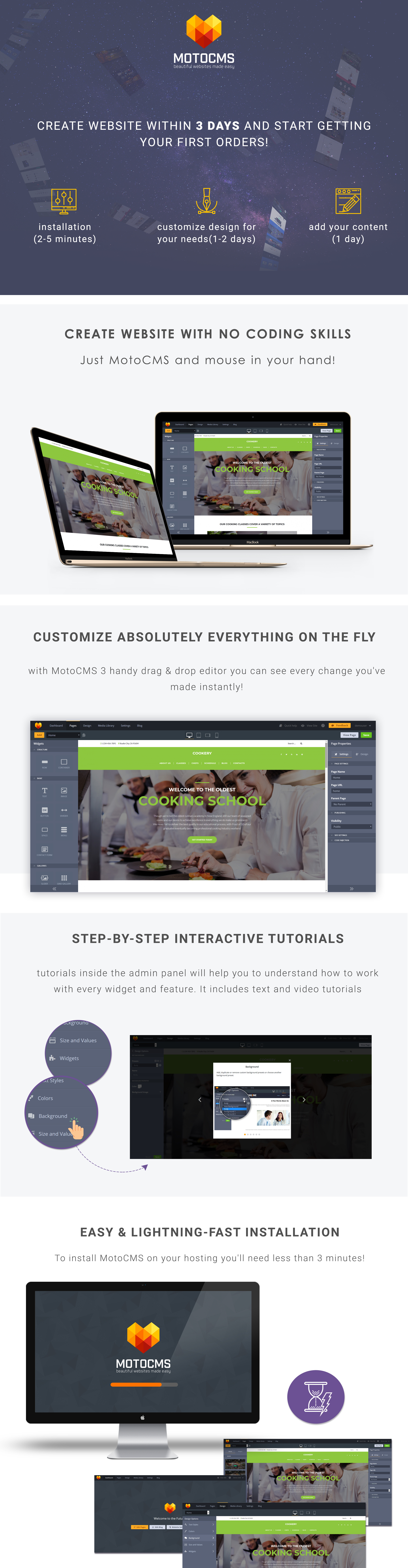 Culinary School Moto CMS 3 Template