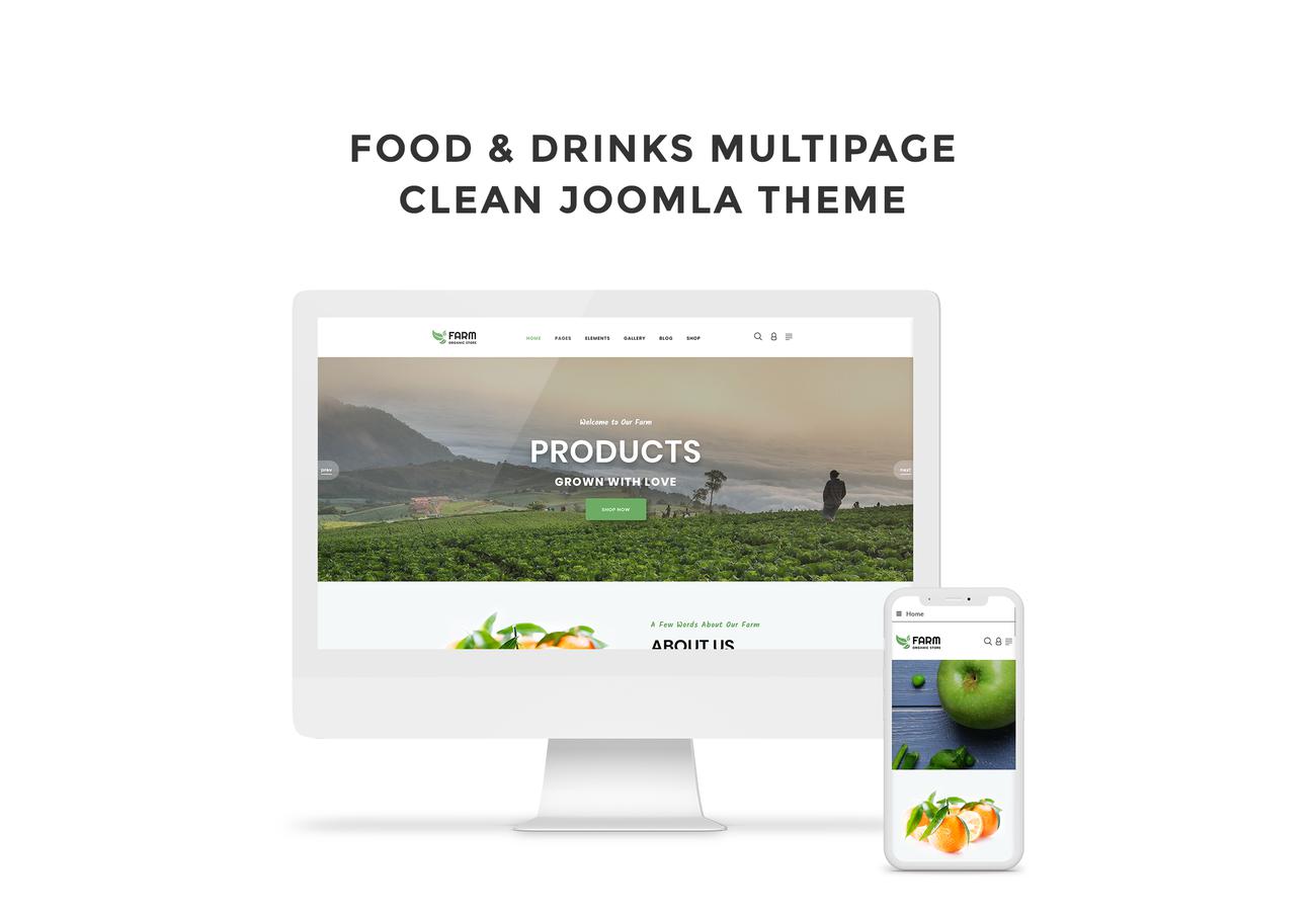 еда и напитки многостраничная чистая тема joomla шаблон joomla