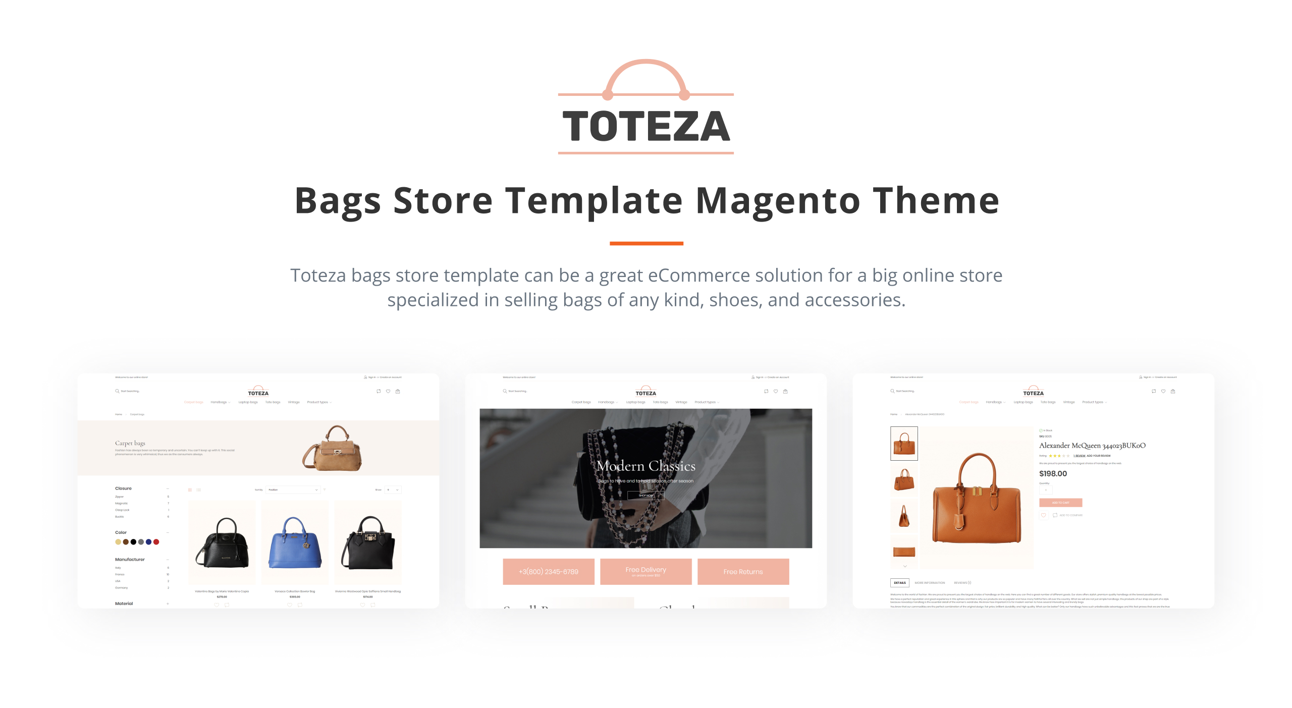 сумки магазин шаблон magento тема