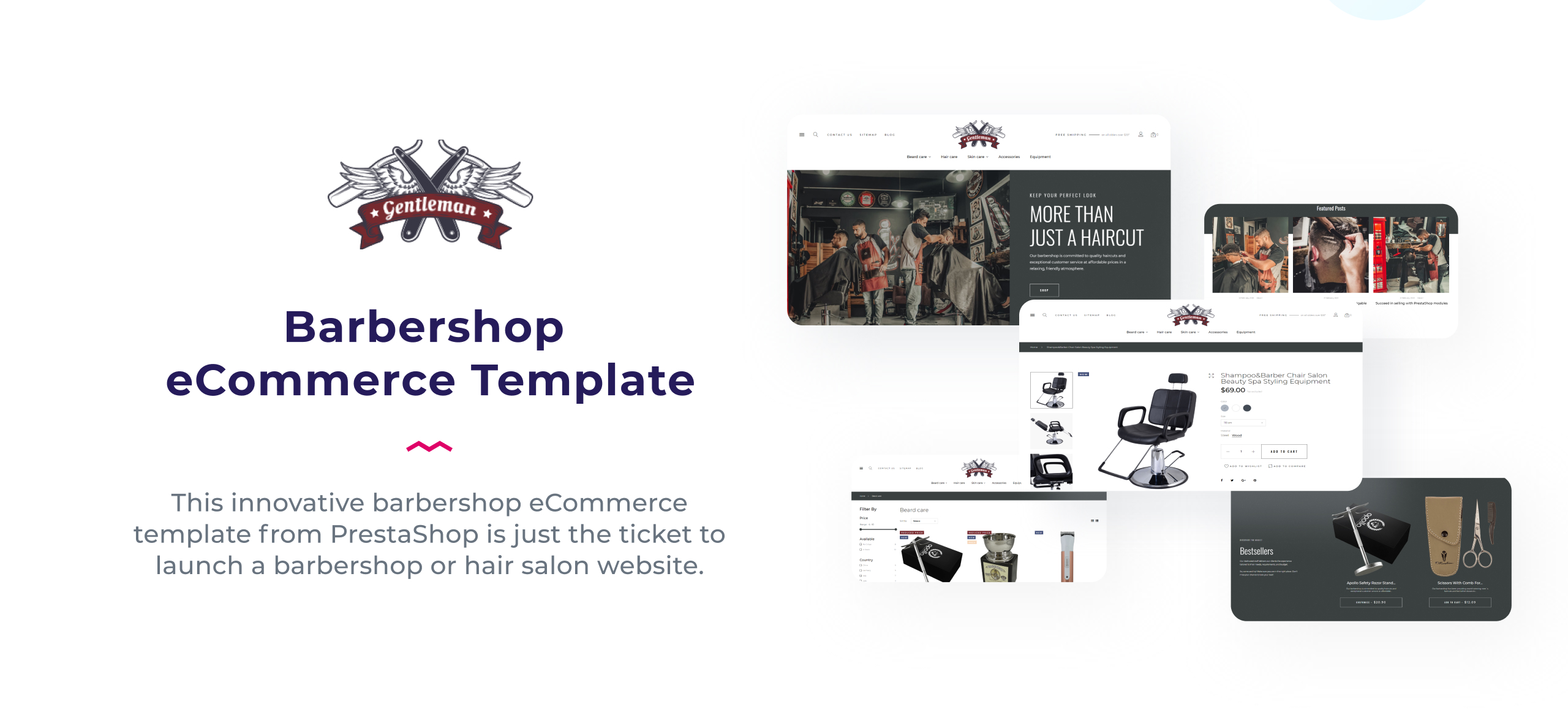 парикмахерская электронная коммерция шаблон prestashop тема