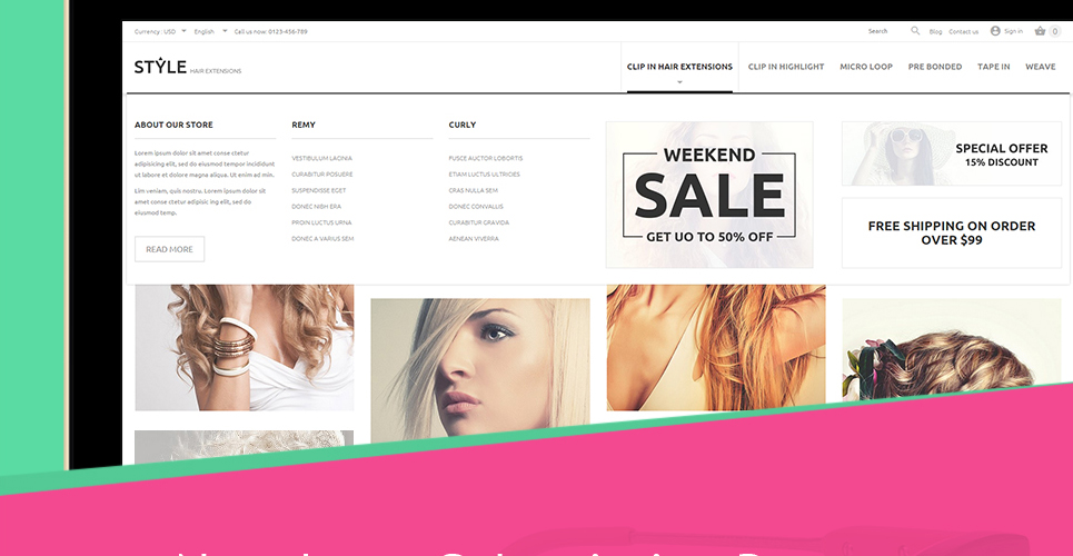 прическа prestashop тема