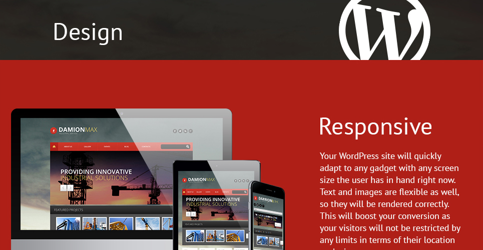 промышленная отзывчивая тема wordpress